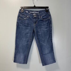 Mossimo Supply Co Womens Low Rise Skinny Crop Denim Jeans Blue Size 3R Y2K